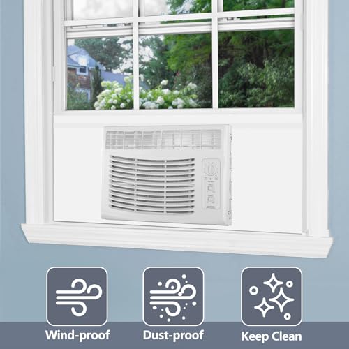 Flamorrow Window Air Conditioner Side Foam Panels, Indoor Window Air Conditioner Surround Insulation Panels Kit with Top Seal Strip for Window AC Unit - Thumbnail 7
