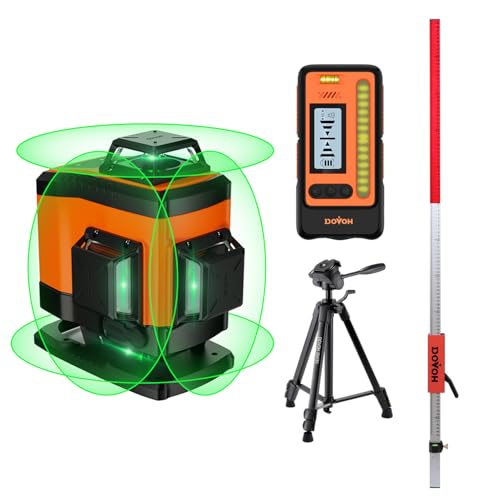 4x360 Laser Level Self Leveling with Receiver, Tripod, Grade Rod, Class II