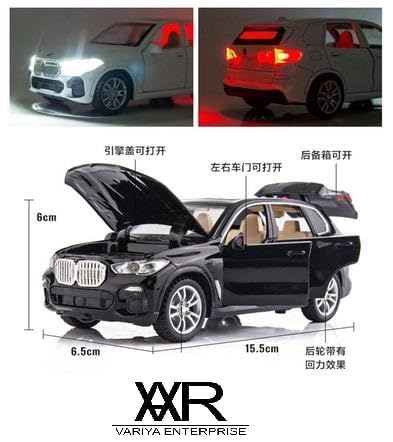 Image of 1:32 Scale BMW X5 Toy Car | Metal Pullback Diecast Car for Kids with Openable Doors, Sound, Light Effects Toy for Car Enthusiasts (Color As Per Available),white