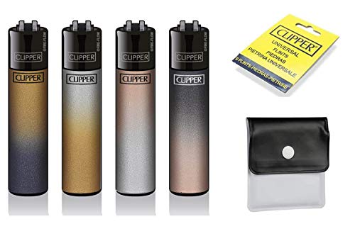 SweedZ Briquet Clipper Gradient Premium avec 9 pierres + cendrier Cover