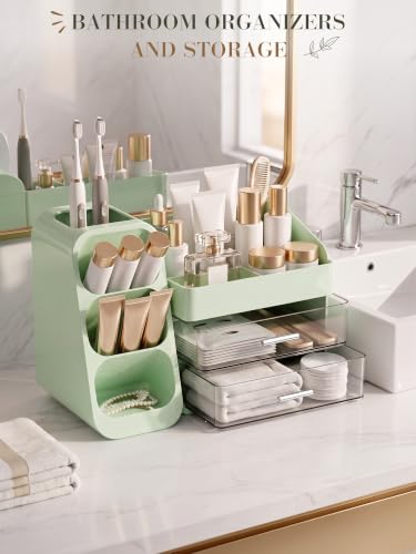 KQJS Large Makeup Organizer Countertop for Vanity Skincare Organizers Green - image 5