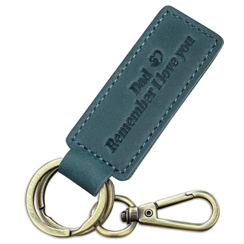 Image of Dad Keychain - Remember I Love You Dad, Leather Keychain for Father from Daughter or Son