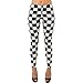 Produktbild NET TOYS Attraktive Damen-Leggings Schachbrett-Muster | Schwarz-Weiß in Größe L/XL (44 - 50) | Lässige Frauen-Strumpfhose Karomuster geeignet für Mottoparty & Karneval