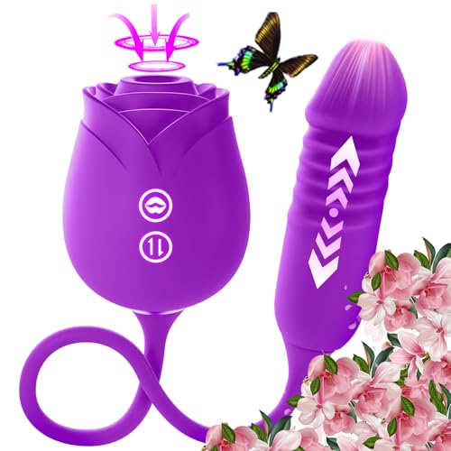 Upgrade Mode 2026 New Red Roses Flower Toy for Women, Whisper-Quiet & Waterproof Design Toys S6458T (Purple)