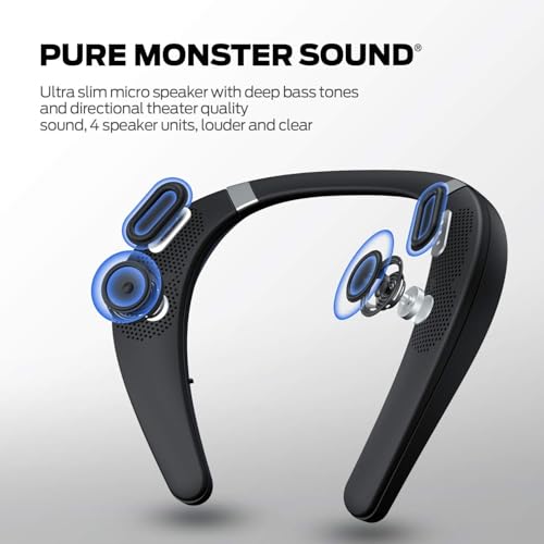 Image of Monster Boomerang Neckband Bluetooth Speaker, Neck Speaker Bluetooth Wireless, 12H Playtime, True 3D Stereo Sound, Portable Soundwear, IPX7 Waterproof, for Home Sport Outdoor
