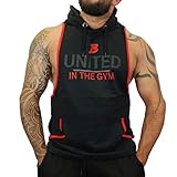 sportliches, seitlich extrem ausgeschnittenes Tank Top mit Kapuze für Fitness und Bodybuilding bestens geeignet