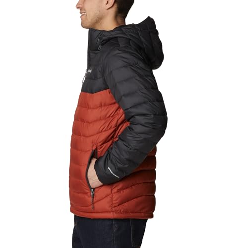 Image of Columbia Men Omni-Heat Reflective Powder Lite Hooded Hiking and Trekking Down Jacket