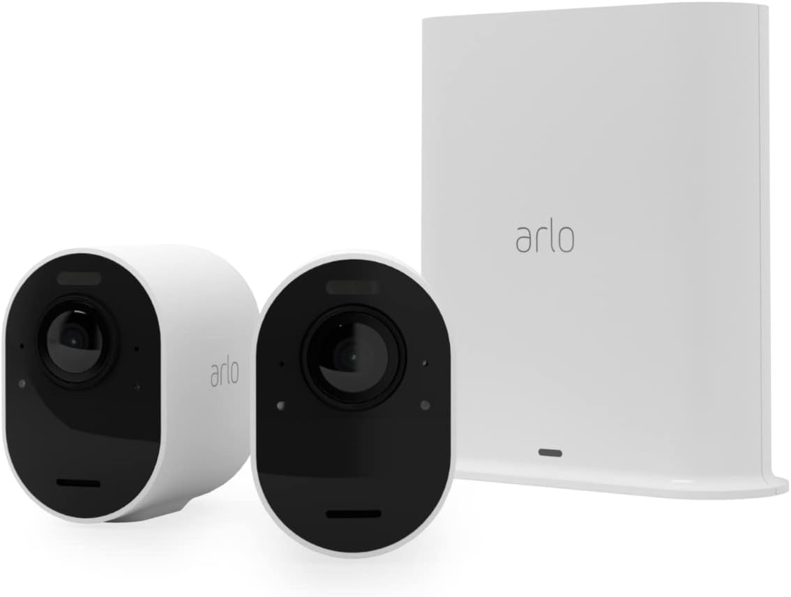 Arlo Ultra 2 Security Camera Outdoor, 4K UHD, Wireless CCTV, 6Month