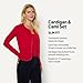 Amazon Essentials Women's Slim-Fit Ribbed Cardigan & Cami Set with Removable Straps, Red, Medium