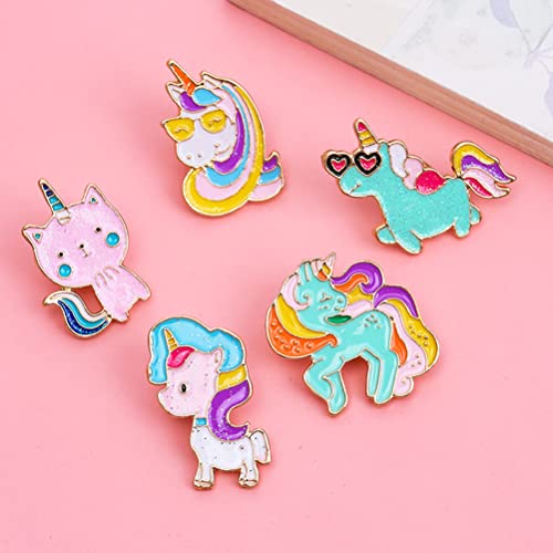 LUOZZY 10pcs Unicorn Enamel Pins Set Cute Pins for Backpacks Aesthetic Kawaii Animal Lapel Pin Brooch Pin Breastpin Unicorn Gifts Unicorn Party Supplies3