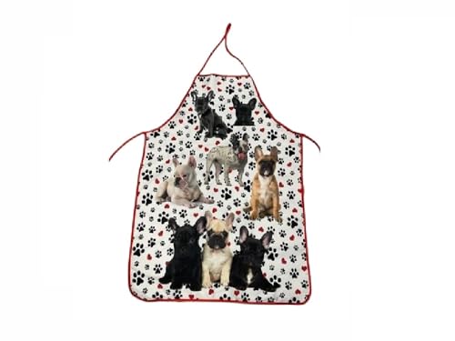 BLUSUPERSHOP GREMBIULE 80x60cm con laccetti,amanti bulldog francese bouldogue france feste cene ristorante trattoria