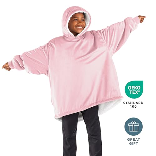 Image of Bare Home Wearable Blanket Hoodie - Soft Plush Sherpa - Warm and Cozy - Oversized Wearable Blanket