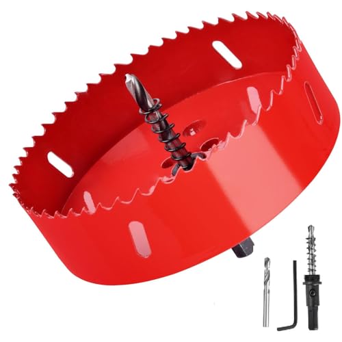 5-1/2Inch/140mm Hole Saw for Wood and Plastic 5-1/2HSS Bi-Metal Hole Cutter for Wood Cornhole Boards Drywall PVC Boards Vent Pipes (5-1/2|140mm)