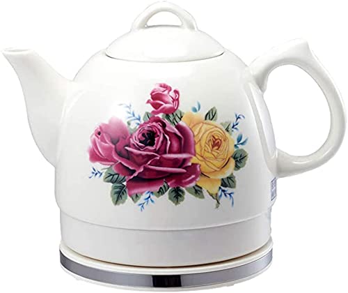 Fisecnoo Keramischer Wasserkocher Schnurlose Wasser-Teekanne,Teekanne-Retro-Krug,1000W Wasserschnell für Tee,Kaffee…