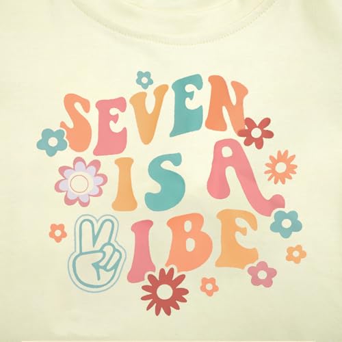 Image of Birthday Girl Shirt Toddler 5th Birthday Shirt Five is A Vibe Print T-Shirt Cute Short Sleeve Outfit Kids