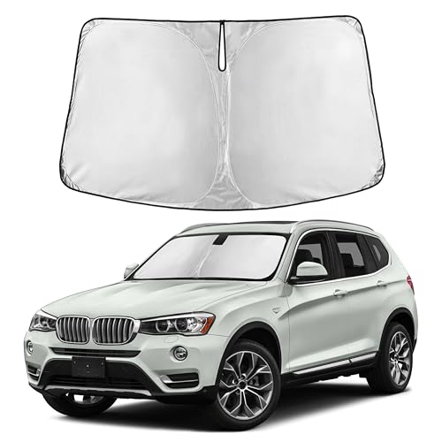 Image of Autovir Windshield Sun Shade Fit for 2011-2015 2016 2017 BMW X3 Sunshade, Front Car Window Shades Sun Visor, Blocks UV Rays & Heat, Car Accessories