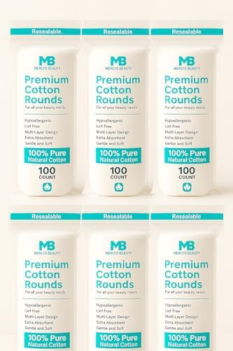 Premium Cotton Rounds, 100% Pure Natural Cotton, 100 Count, Hypoa...