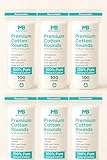 Merlys Beauty Premium Cotton Rounds, 100% Pure Natural Cotton, 100 Count, Hypoallergenic, Lint Free (Pack 6)