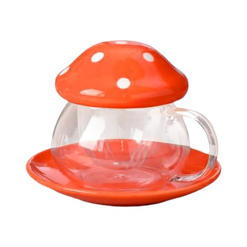Tazze da tè con coperchio: tazza da tè e colino da tè sono realizzati in vetro alimentare, coperchi e piattini in ceramica resistente.