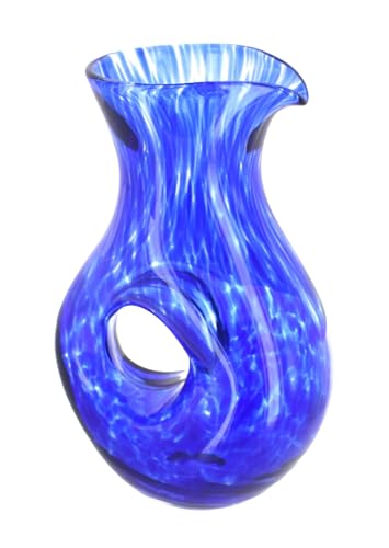 Blue Rose Polish Pottery Cobalt Confetti Tuscany Pierced Pitcher