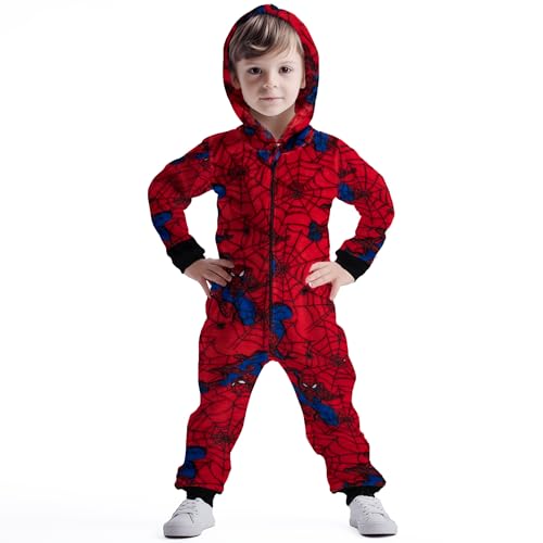 United Labels Marvel Spiderman Jumpsuit mit Kapuze für Jungen, Rot,...