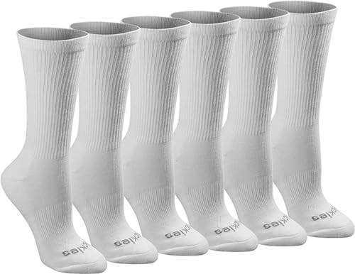 Best Women's Moisture-Wicking Socks for All-Day Comfort 13 Dickies Women's Dri-Tech Essential Moisture Control Crew Socks, Available in S-XL (6, 12 Pairs), White Solid (6 Pairs), Medium