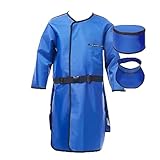 Adult X-ray Radiation Protection Suit Apron with Thyroid Collar and Lead Hat, 0.35mmPb/0.5mmPb Lead Coating(A2,0.5mmPb)