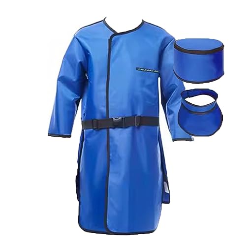 Adult X-ray Radiation Protection Suit Apron with Thyroid Collar and Lead Hat, 0.35mmPb/0.5mmPb Lead Coating(A2,0.5mmPb)