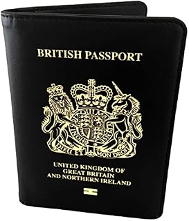 Executive Retail RFID Safe British Passport & Card Holder - UK Passport Wallet - Non EU - PU Leather - Black