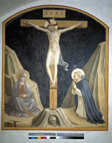 Toile murale abstraite de la Crucifixion de Fra Angelico, une oeuvre spirituelle pour votre salon
