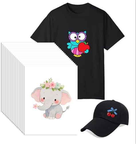 DUEUIOE Heat Transfer Paper for Dark Fabrics - 20 Sheets 8.5x11 | Compatible with Inkjet & Laser Printers | for T-Shirts, DIY Gift & Clothing Customized Transfer Paper