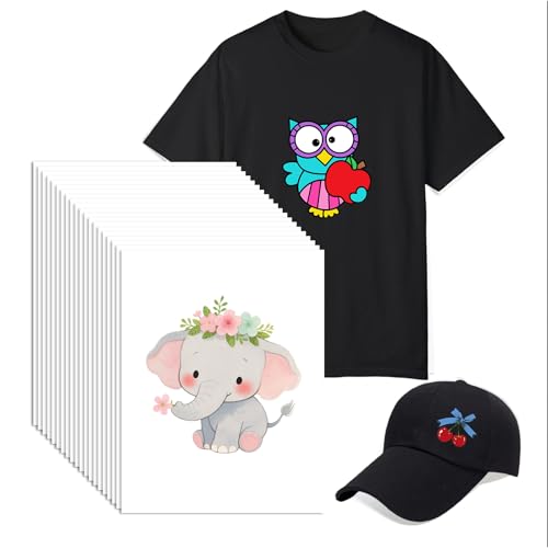 DUEUIOE Heat Transfer Paper for Dark Fabrics - 20 Sheets 8.5x11 | Compatible with Inkjet & Laser Printers | for T-Shirts, DIY Gift & Clothing Customized Transfer Paper