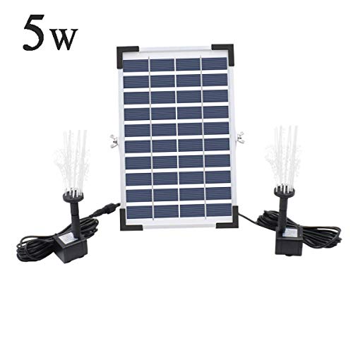 Solar Powered Water Pump for Fountain 5W Solar Bird Bath Fountain Pump Solar Fountain Pump Water Fountain Panel Kit for Small Pond,Pool, Fish Tank, Bird Bath, Garden and Lawn, 380L/H