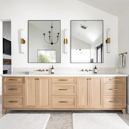 FMMC 84 in Double Sink Bathroom Vanity - Modern Freestanding Vanity with Solid Wood Cabinet and Smart Anti-Fog Mirror | Ample Storage | Easy Installation