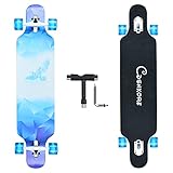 Longboard Skateboard Cruiser komplettes Board, sowie PU-Blinkräder, Ahorn Longboard Jungen und Mädchen Bürste Street Dance Board Anfänger Erwachsenen Teen Allrad-Skateboard (127 Linie)