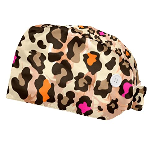Chapeaux de Travail Imprimé Peau de Léopard pour Hommes Femmes | Casquette Bouffante