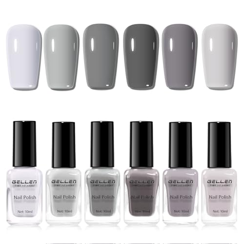 GELLEN Gray Nail Polish Set, Fall Winter Trendy...