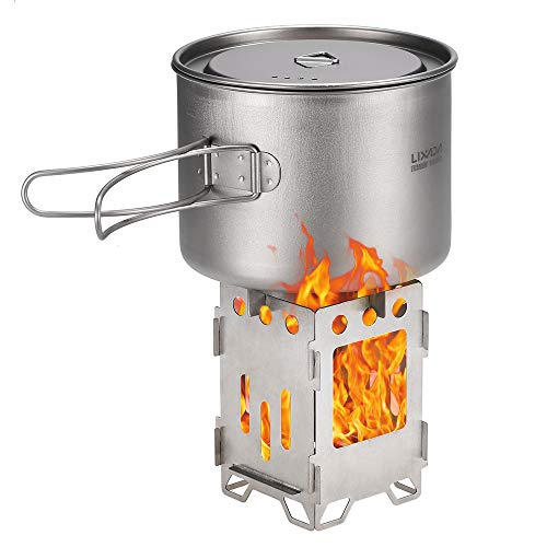 Fogão Externo, Romacci Fogão de acampamento dobrável de titânio Fogão de cozinha ultraleve ao ar liv