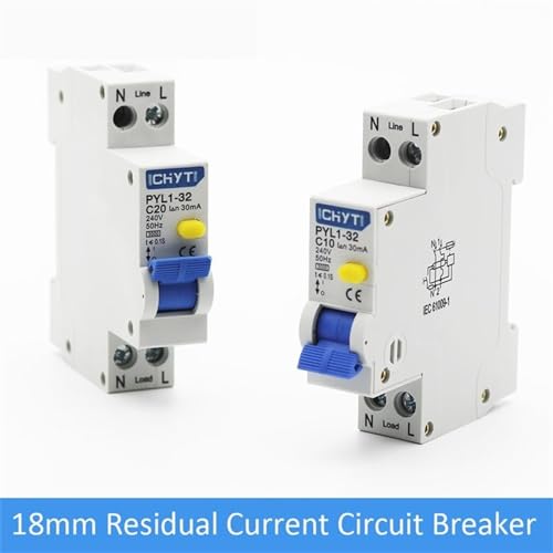 Disjoncteur différentiel 230V 1P+N rail DIN protection 25A - 6