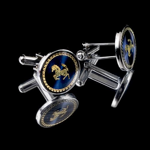 Image of To The Nines Blue Horse Cufflinks for Men