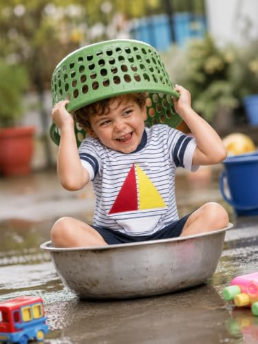 Image of Pilolo Kids Soft Cotton Terry Lycra Adjustable Drawstring Pocket Shorts for Boys