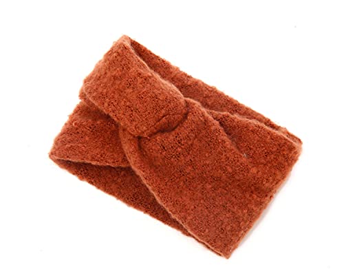 irisaa Stirnband Damen Winter Design Mädchen Kopfband Haarband Ohrwärmer, stirnband farbe:Rost Rot Cover