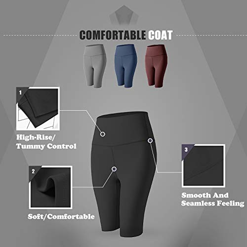 CTHH 3 Pack Workout Biker Shorts for Women-High Waisted Running Athletic Shorts for Women Yoga Gym Womens Shorts (3Pack-A(Black,Black,Black), Small-Medium)