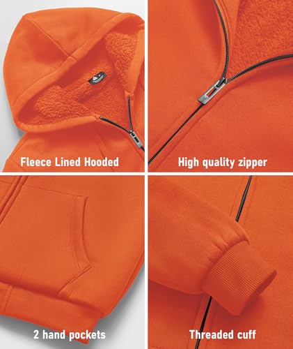 Image of SCODI Hoodies for Men Heavyweight Fleece Sweatshirt - Full Zip Up Thick Sherpa Lined Hooded Sweatshirts