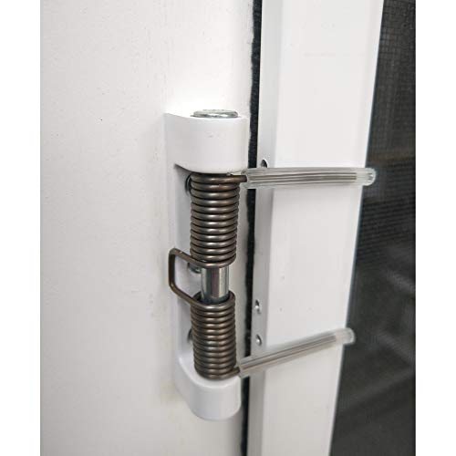 Schliesser, Feder, Federschliesser Fliegengittertür als Ersatzteil oder Zubehör für Insektenschutztür (3, Weiss RAL 9016)