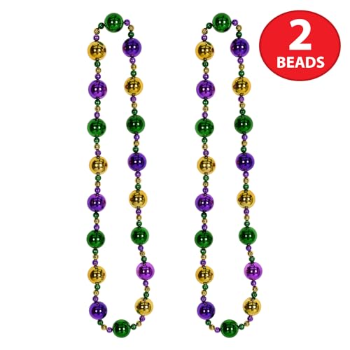 Collier perles Mardi Gras de 96,5 cm, l'accessoire de fête indispensable