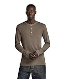 g-star t-shirts herren günstig Einen originellen Look G-Star RAW Herren Henley Slim Tweeter, Braun (Turf D23458-D263-273), M