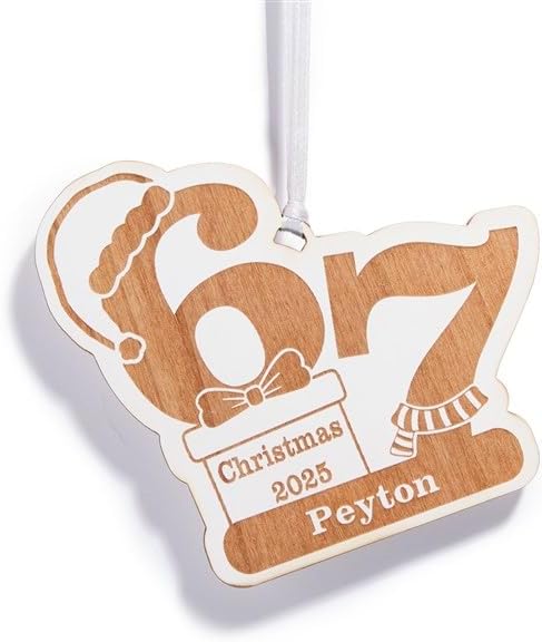 Personalization Universe 67 Christmas Personalized Whitewash Wood Tree Ornament