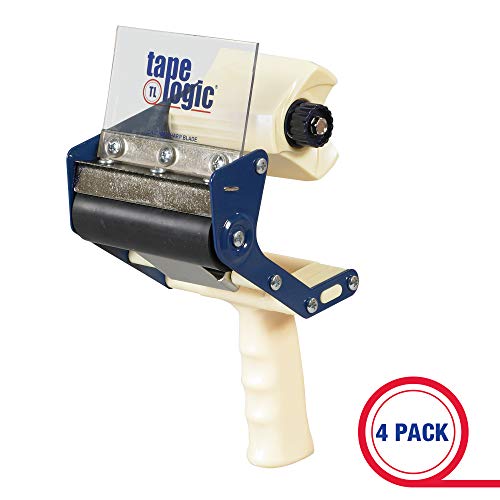 Image of Box USA Tape Logic 4 Inch Heavy-Duty Packing Tape Dispenser Gun, for Packing, Shipping, Moving and Warehouse Use (4 Dispensers)