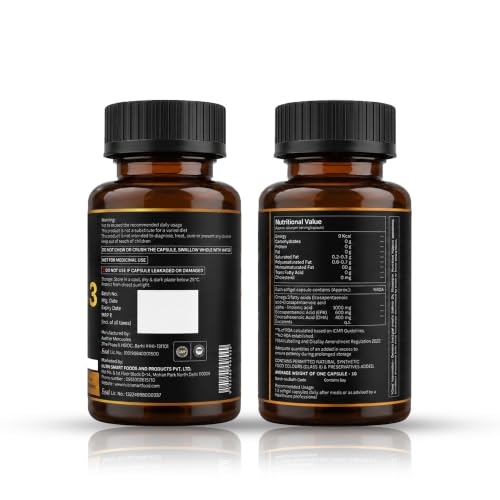 Image of Omega 3 Fish Oil Capsules | 600mg EPA + 400mg DHA | High Absorption Triglyceride Form | No Fishy Burps | Mercury-Free Salmon Oil | 60 Softgels (Pack of 1)